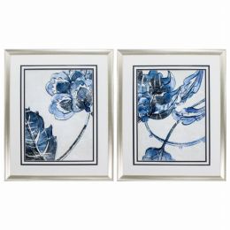 28" X 34" Brushed Silver Frame Vintage Porcelain (Set of 2) (Color: Silver, Country of Manufacture: United States, Material: Glass)