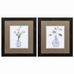 15" X 17" Distressed Black Frame Misty (Set of 2) (Color: Black, Country of Manufacture: United States, Material: Glass)