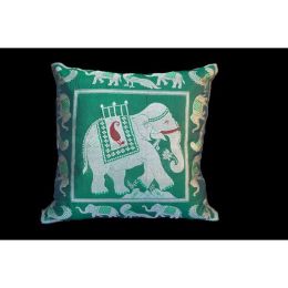 Brocade Silk Decorative Throw Pillow Case (Country of Manufacture: United States, Material: Cloth)