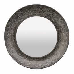 Plutus Brands Metal Wall Mirror in Colored Metal (Color: Gray, Country of Manufacture: United States, Material: Metal)