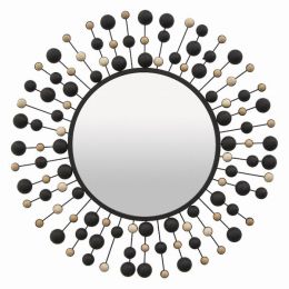 Plutus Brands Metal Wall Mirror in Colored Metal (Color: Black, Country of Manufacture: United States, Material: Metal)