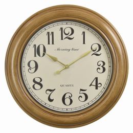 Plutus Brands Wall Clock in Brown Polyurethane (Country of Manufacture: United States)