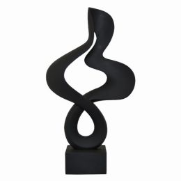 Plutus Brands Abstract Sculpture (Color: Black, Country of Manufacture: United States, Material: Resin)