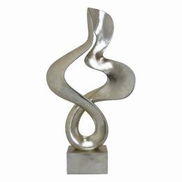 Plutus Brands Abstract Sculpture (Color: Silver, Country of Manufacture: United States, Material: Resin)