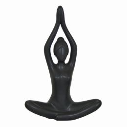 Plutus Brands Yoga Figurine in Colored Porcelain (Color: Black, Country of Manufacture: United States, Material: Porcelain)