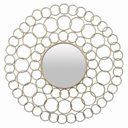 Plutus Brands Wall Mirror - in Colored Metal (Color: champagne, Country of Manufacture: United States, Material: Metal)