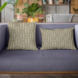Plutus Stony Cut Velvet, Some Sparkle To It Luxury Throw Pillow (Color: Bronze, Country of Manufacture: United States, Material: Polyester)