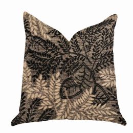 Plutus Floral Throw Pillow (Color: Black, Country of Manufacture: United States, Material: Polyester)