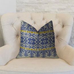 Plutus Handmade Luxury Pillow (Color: Blue, Country of Manufacture: United States, Material: Cotton)