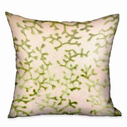Plutus Floral Luxury Throw Pillow (Color: Apple Green, Country of Manufacture: United States, Material: Polyester)