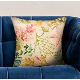 Plutus Floral Luxury Throw Pillow (Color: Linen, Country of Manufacture: United States, Material: Cotton)