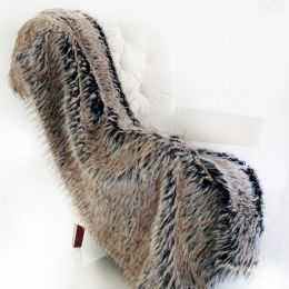 Plutus Plush Handmade Luxury Faux Fur Throw (Color: Gray, Country of Manufacture: United States)