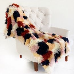 Plutus Plush Handmade Luxury Faux Fur Throw (Color: Blue, Country of Manufacture: United States)