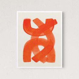 Orange Brush Strokes (Country of Manufacture: United States, Material: Paper)