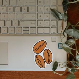 Brown Coffee Sticker (Color: coffee, Country of Manufacture: United States, Material: Vinyl)